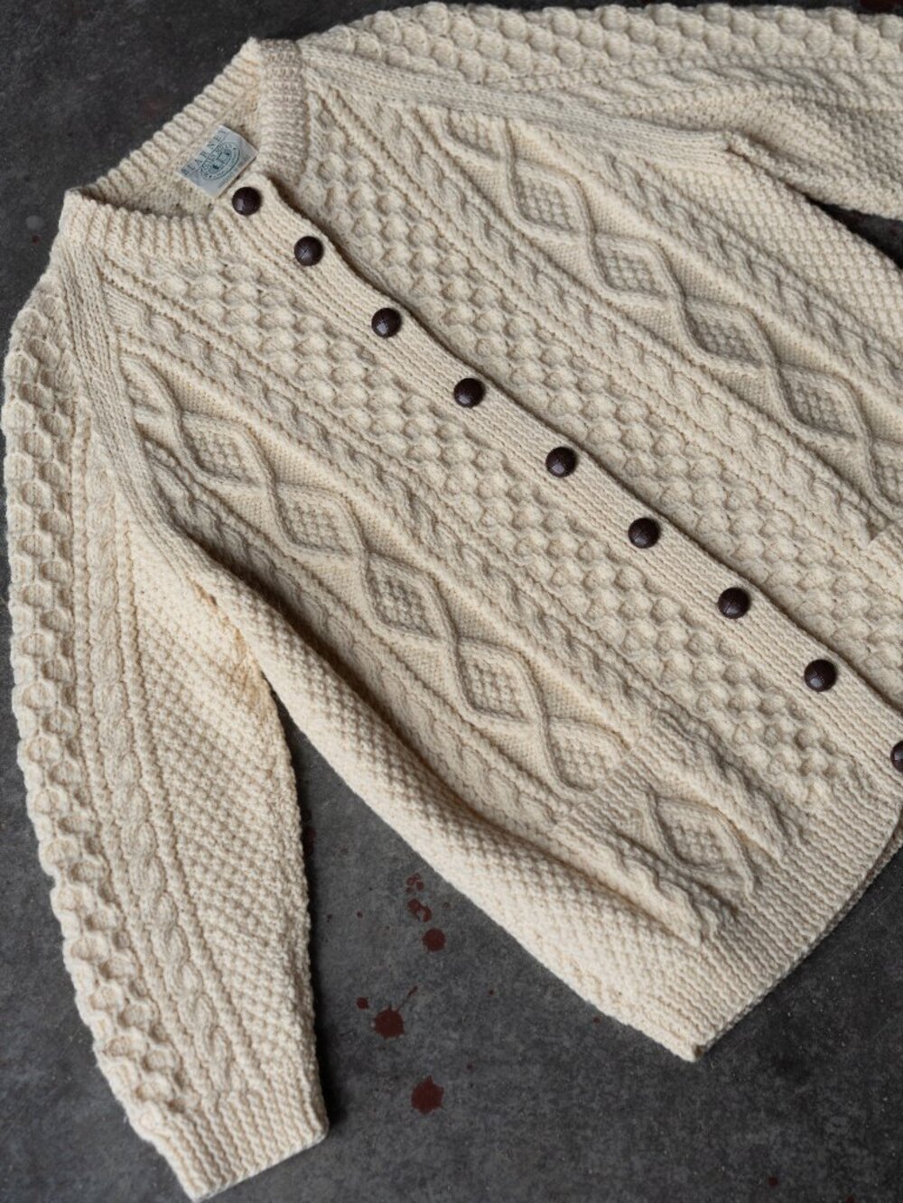 VTG Blarney Woollen Mills Irish Hand-Knit Wool Cardigan